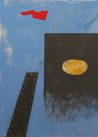 RED DEBRIS
acryilic, rubber, nails on wood panel
17.25"x12.75"