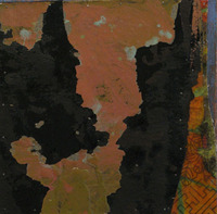 RESTART 1
paper, roofing paper, epoxy on wood panel
12"x12"