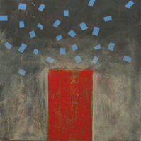 RED VEIL 
various paints on panel
24"x24"