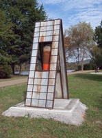 AFFIRMATION
steel, corrugated siding, found object, pigment
9'x3'x5'