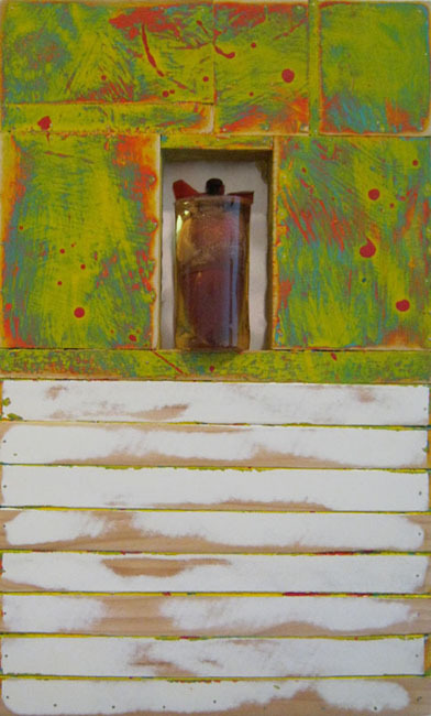 RED ROCKET
wood, found objects, casting epoxy, pigment
21"x13" : MIXED MEDIA : JAN CHENOWETH FINE ART