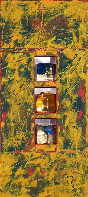 OBJECTS,
wood, casting epoxy, found objects, pigment
30"x13.5"x3" : MIXED MEDIA : JAN CHENOWETH FINE ART