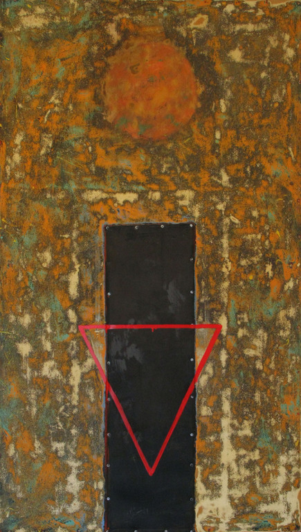 RED TRIANGLEvarious pigments on panel
84" x 48" : FRAGMENTS series : JAN CHENOWETH FINE ART