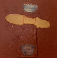 SOS 9, 
various pigments and graphite  on wood panel
10" x 10" - © 2026 JAN CHENOWETH