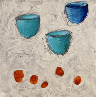 SOS 19, 
various pigments and graphite  on wood panel
6" x 6" - © 2026 JAN CHENOWETH